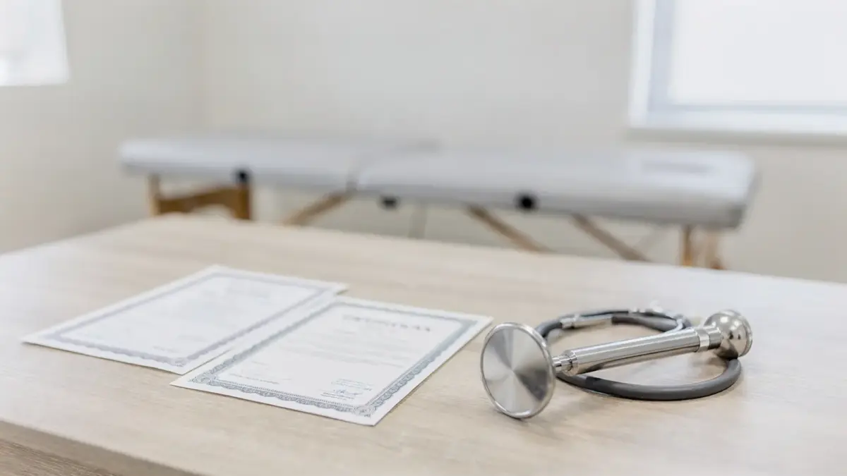 Osteopathie-Ausbildung und Kasse: Zertifikate und Behandlungsraum in einer Praxis
