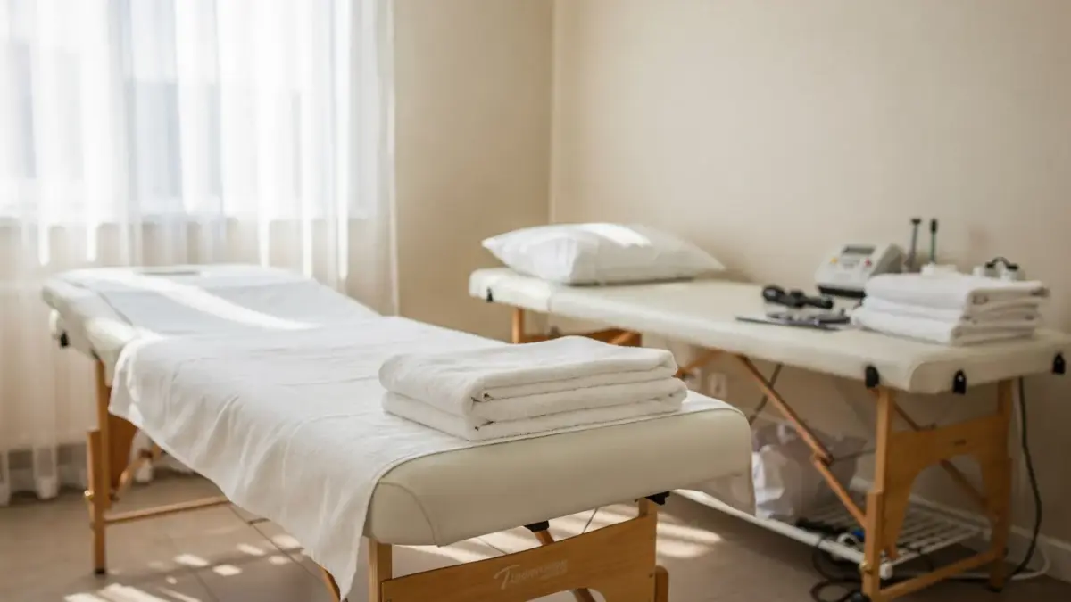 Schwangere Frau in einer Praxis bei der Osteopathie in der Schwangerschaft