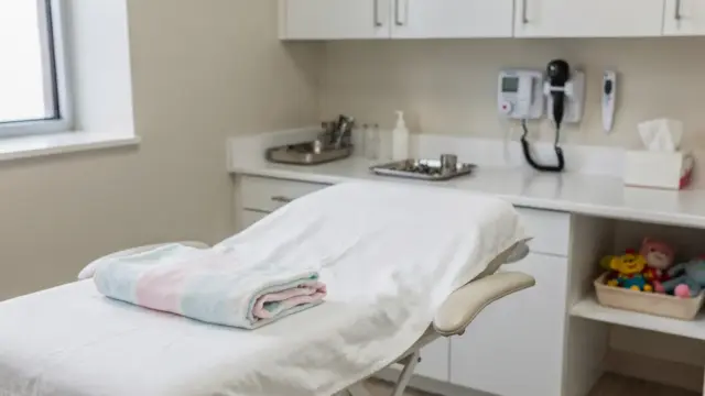 Baby auf Behandlungstisch in Praxis zum Thema Osteopathie Baby Risiko und Warnzeichen